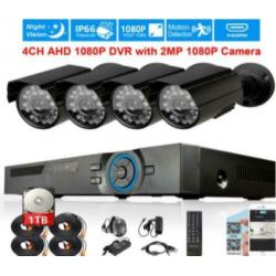 Complete prof. set 4 x 2Mp camera + 4Ch DVR +1Tb HDisk 3