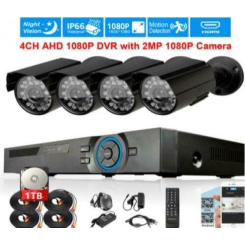 Complete prof. set 4 x 2Mp camera + 4Ch DVR +1Tb HDisk 3