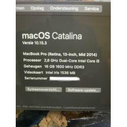 MB Pro Retina 13” i5-2.6 GHz 16GB Ram 256GB Flash SSD