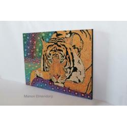 Handgeschilderd Schilderij "Malayan Tiger" Uniek Kunstwerk