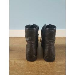Zwarte bikerboots met glitter