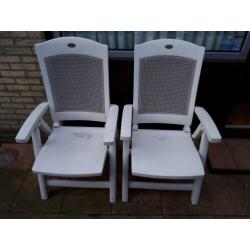 Twee Creme Verstelbare Hartman Prestige 2 Tuinstoelen Stoel