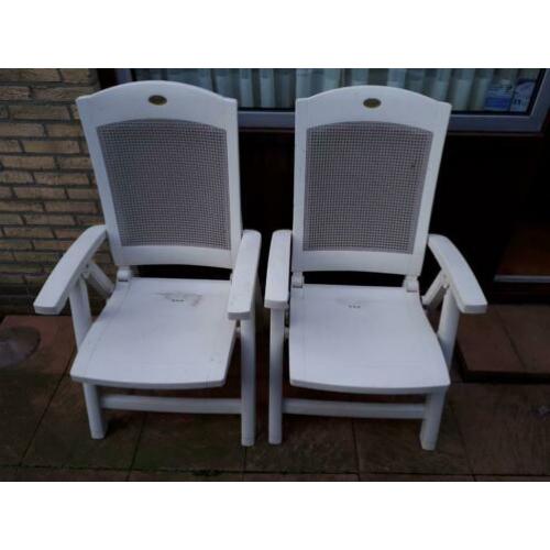 Twee Creme Verstelbare Hartman Prestige 2 Tuinstoelen Stoel