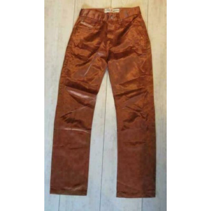 Diesel female blue denim jeans oranje bruin maat 26