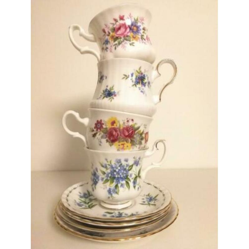 Mix&Match set Engelse kopjes, Royal Albert, Royal Kent ea