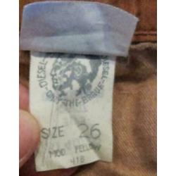 Diesel female blue denim jeans oranje bruin maat 26