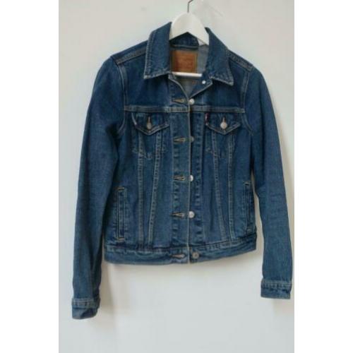 Donkerblauwe denim Levi’s jas spijkerjas maat S 36 vintage
