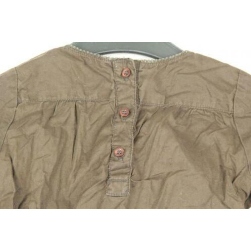 Schattig bruin shirtje.Bloemenstiksel.Mt 86.Merk H&M