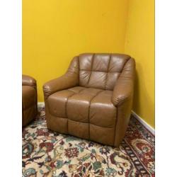 L_ vintage fauteuil stoel leder space age