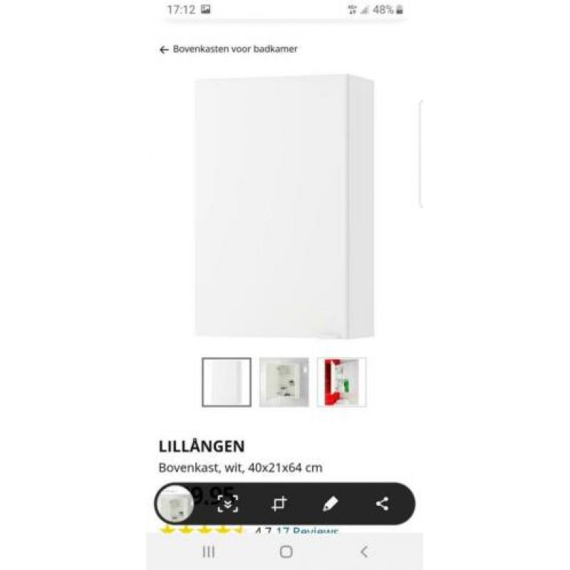Ikea Lillangen badkamerkast bovenkast