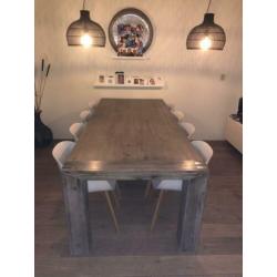 Mooie eikenhouten eettafel 250 x 105 cm