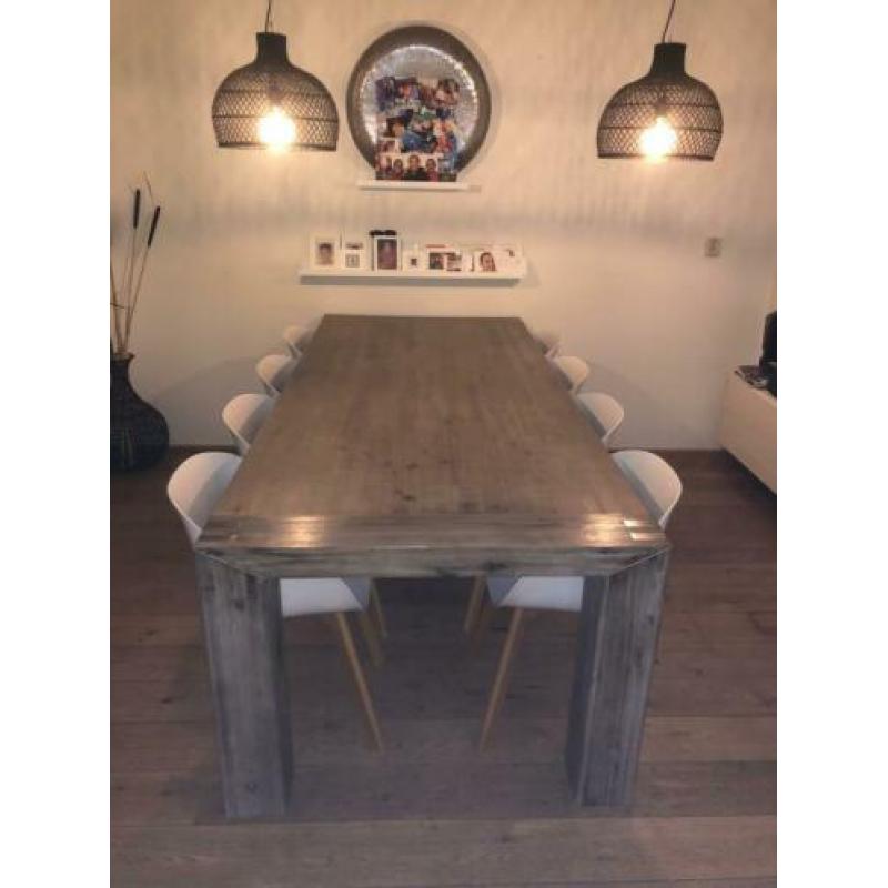 Mooie eikenhouten eettafel 250 x 105 cm