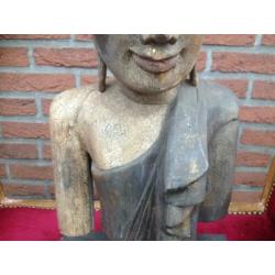 houten Mandalay-Boeddha buste uit Thailand