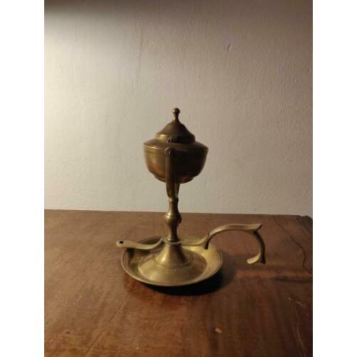 19e eeuwse olie lamp schip walvis olie kandelaar