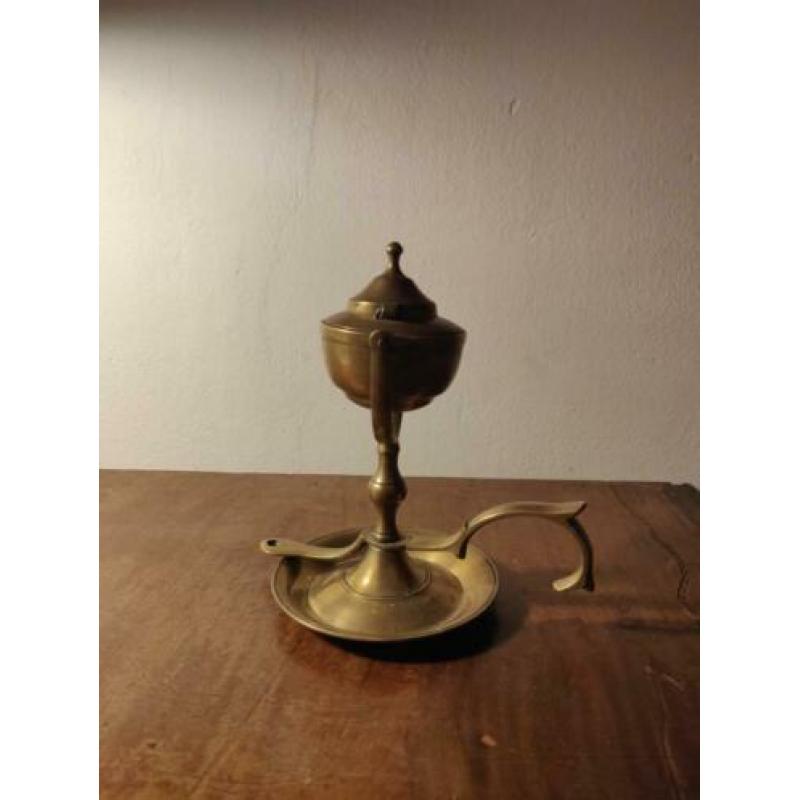 19e eeuwse olie lamp schip walvis olie kandelaar