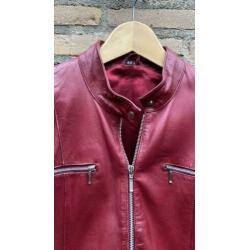 Rood leren jasje maat 42 Vintage