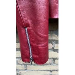Rood leren jasje maat 42 Vintage