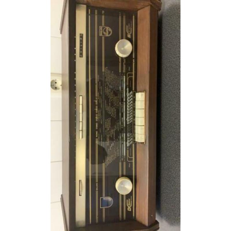 Oude Phillips bi ampli stereo gramm buizenradio