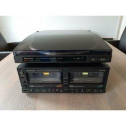 Technics platenspeler en cassetten speler