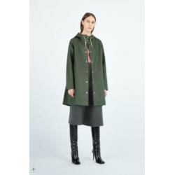 Stutterheim luxe donkergroene A lijn regenjas maat L