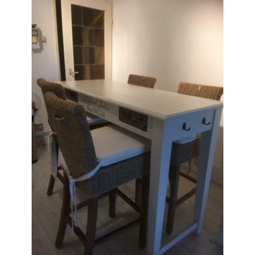 Rivièra Maison bar tafel met 4 krukken