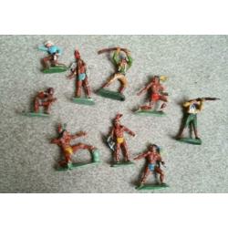 Leuk lot hausser elastolin 7 cowboys indianen huisje blokhut