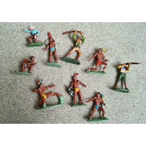 Leuk lot hausser elastolin 7 cowboys indianen huisje blokhut