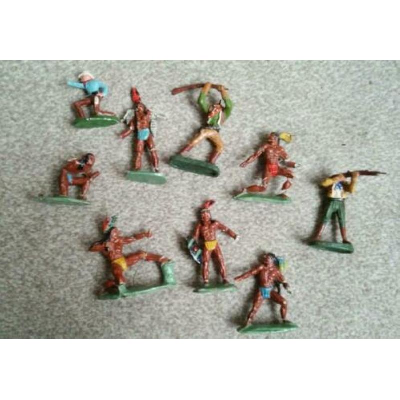 Leuk lot hausser elastolin 7 cowboys indianen huisje blokhut