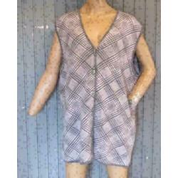 Atelier GJ creation roze met grijs geruit bodywarmer maat XL
