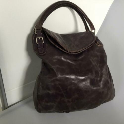 Yoli Steffen Schraut Grote leren sac in paarse kleur