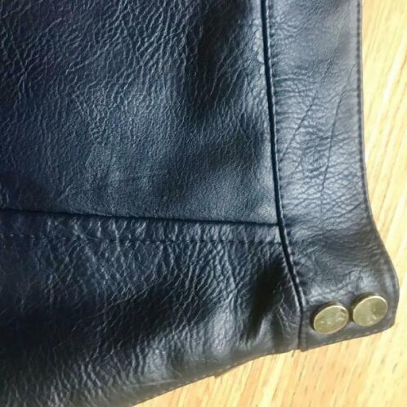 Leren korte rok donkerblauw Zara maat S