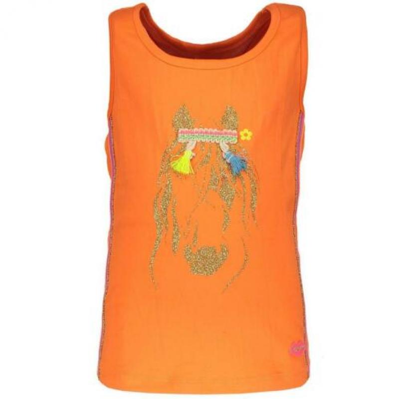 Shirtje Kidz Art nieuw met kaartjes maat 104 oranje paard
