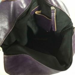 Yoli Steffen Schraut Grote leren sac in paarse kleur