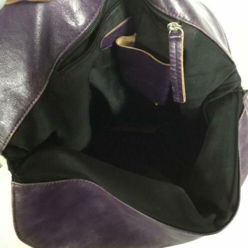 Yoli Steffen Schraut Grote leren sac in paarse kleur