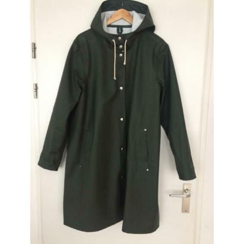 Stutterheim luxe donkergroene A lijn regenjas maat L