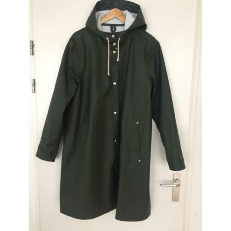 Stutterheim luxe donkergroene A lijn regenjas maat L