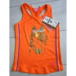 Shirtje Kidz Art nieuw met kaartjes maat 104 oranje paard