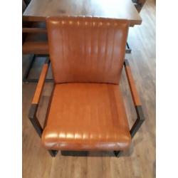 Cognac kleurige industriële eetkamer stoelen