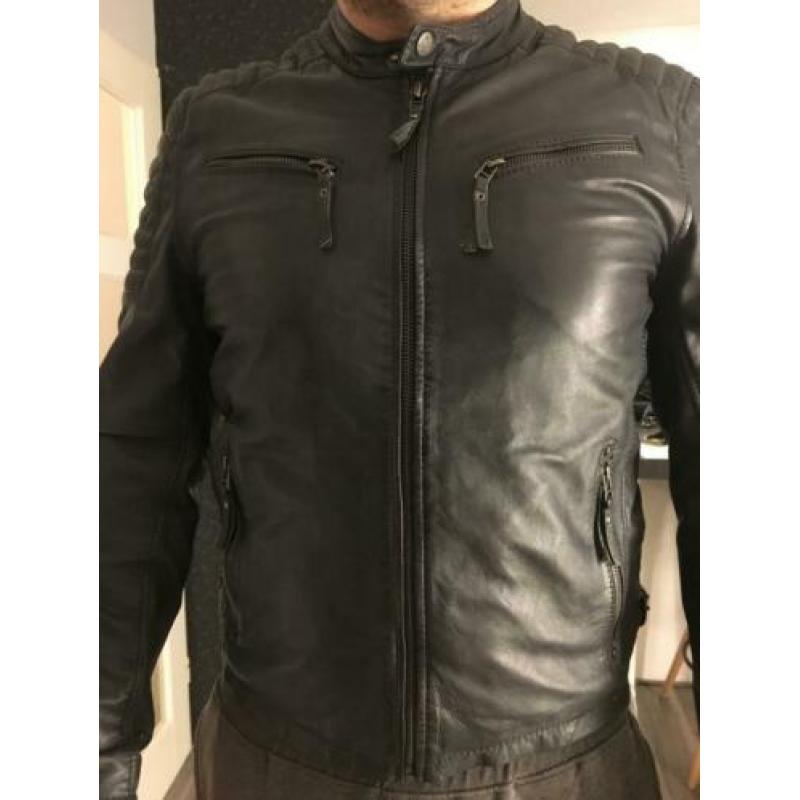 Leren jas biker maat L