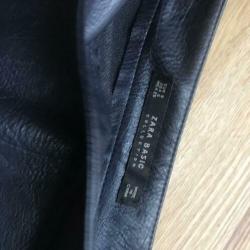 Leren korte rok donkerblauw Zara maat S