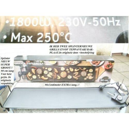 Nieuw.Bakplaten.Bakplaat.Grill.Model:XXL 1.800.Watt. 220.Vol