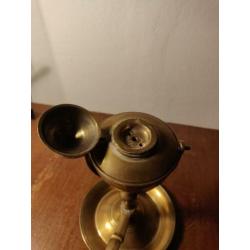 19e eeuwse olie lamp schip walvis olie kandelaar