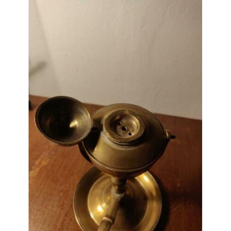 19e eeuwse olie lamp schip walvis olie kandelaar