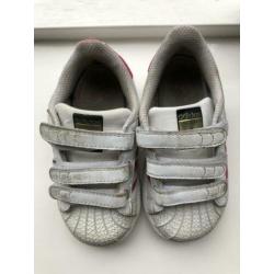 Adidas wit met donkerroze maat 22