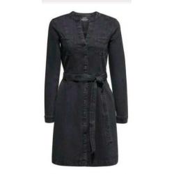 Zwartgrijs denim jurk met ceintuur ESPRIT EDC maat 42 XL