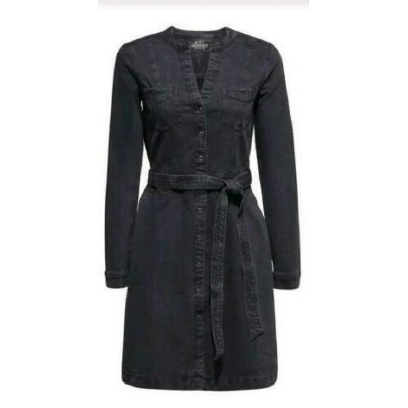 Zwartgrijs denim jurk met ceintuur ESPRIT EDC maat 42 XL