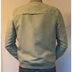 Suède herenjas bomberjack jacket kort licht groen