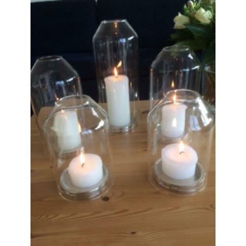 Rivièra Maison windlichten L, M en S - glas - Candle Dômes
