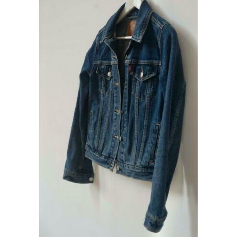 Donkerblauwe denim Levi’s jas spijkerjas maat S 36 vintage