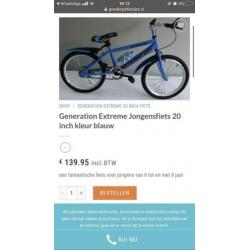 Gloednieuwe fiets nog in de doos 20 inch